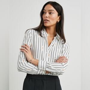 Rails Womens XS Kathryn Shirt Striped Tigers Novelty Button Down Lightweight Fun